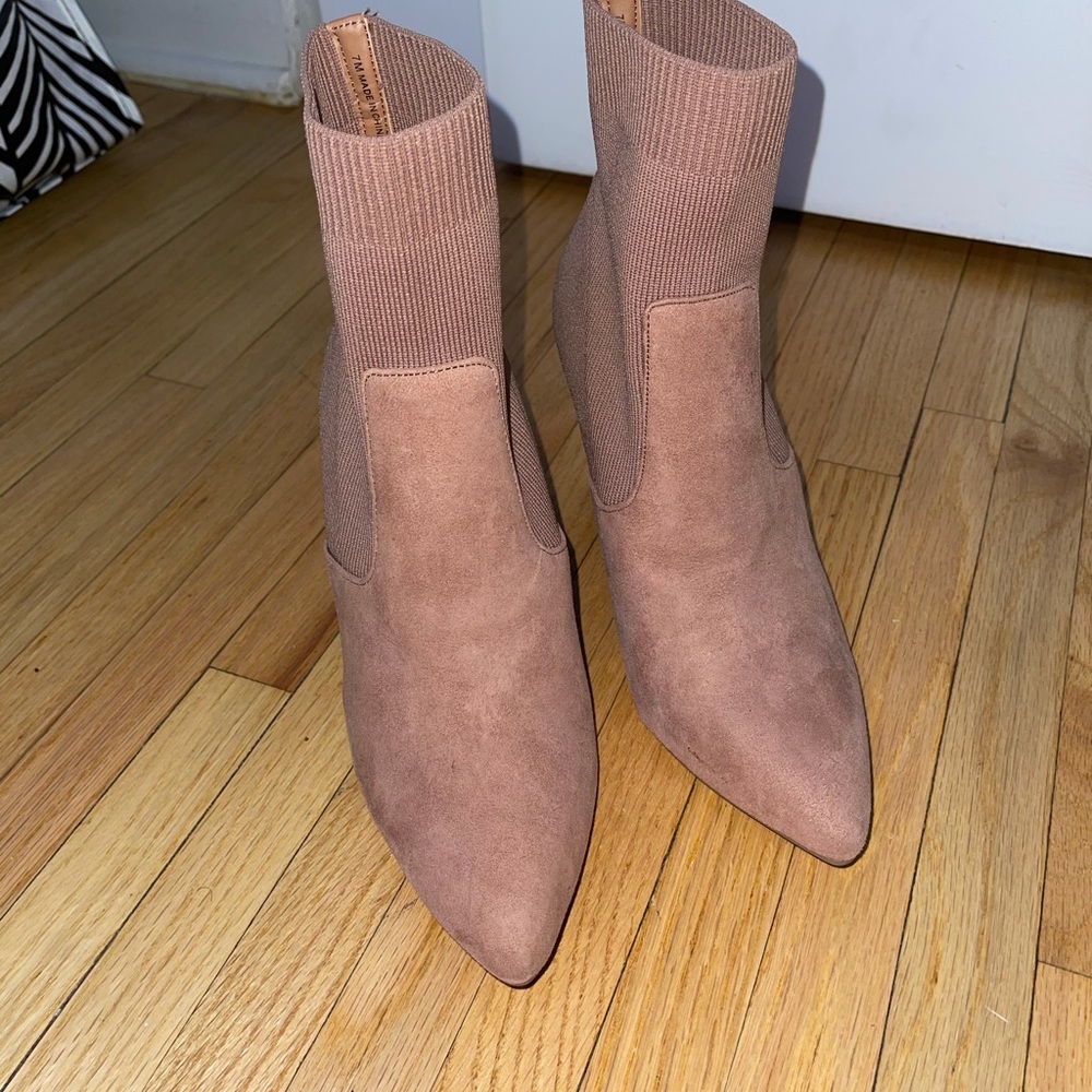 Steve Madden Reece sock booties, Pink Suede